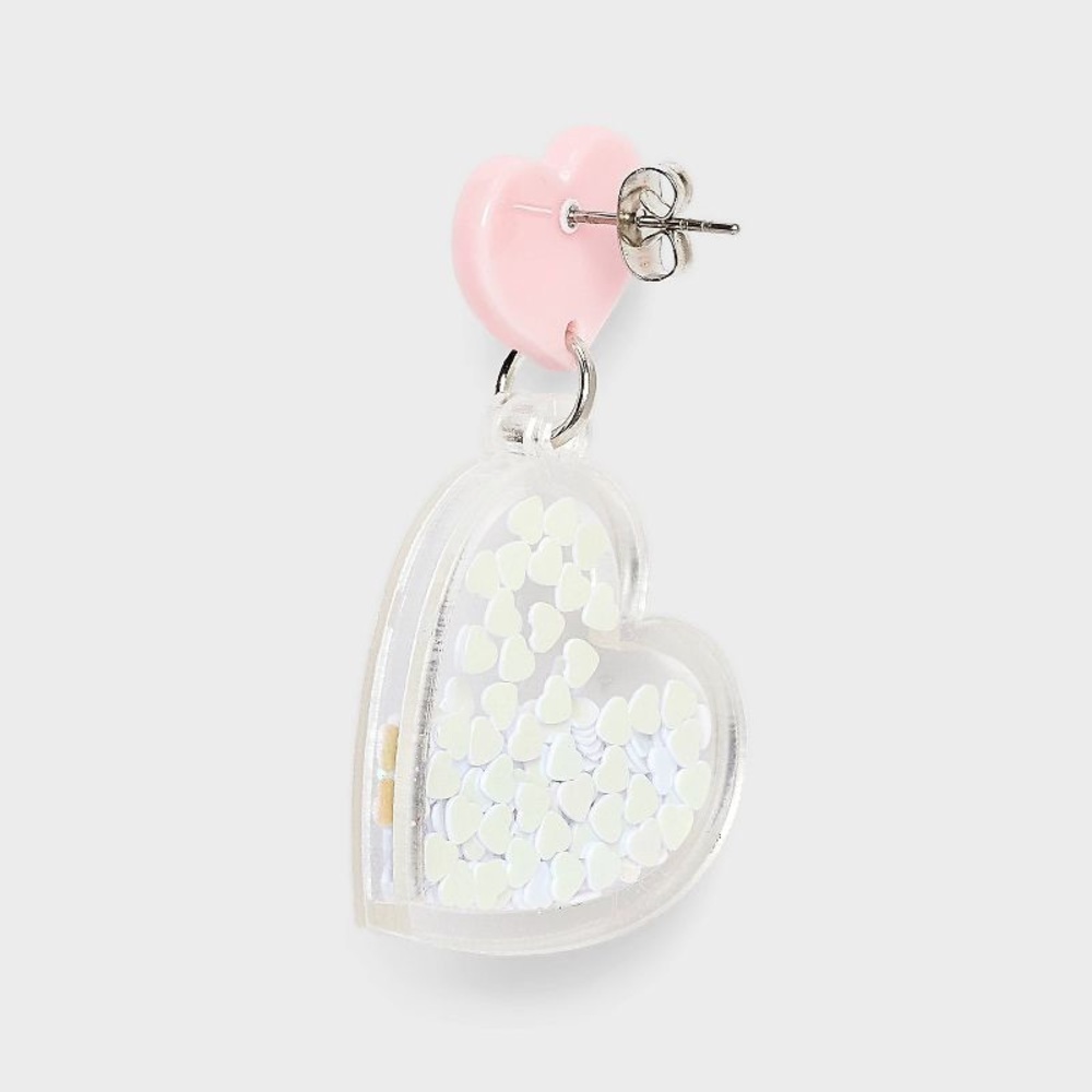 Heart Drop Earrings nwt - Light Pink Valentine’s Day - Picture 2 of 2